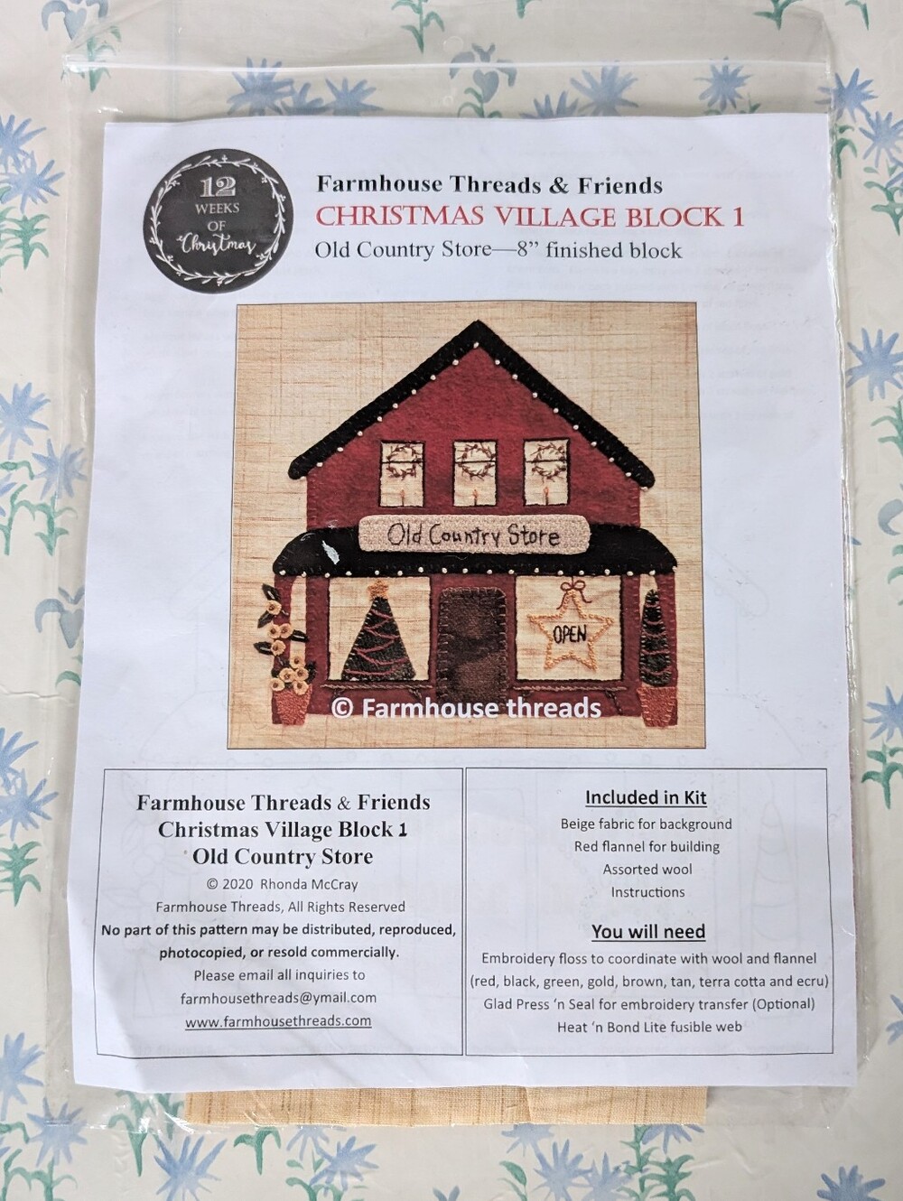 Farmhouse Threads and Friends Christmas Village The Old Country Store Kit NEW